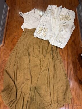 Vintage 1996 Susan Bristol Hand Embroidered Beaded Bow Cardigan Large